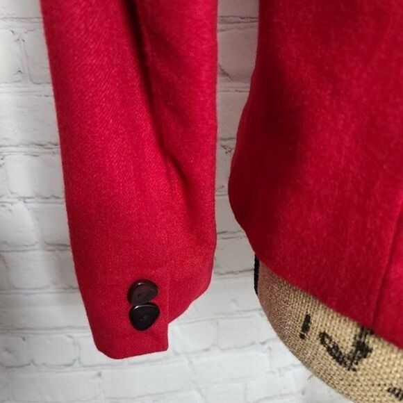 Vintage 90s Jordache Red Wool Jacket Blazer - Picture 3 of 15
